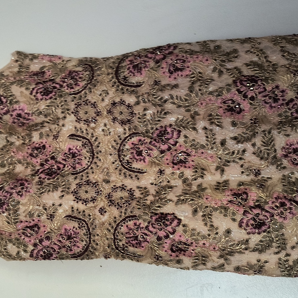 Elizabeth K GL2269  Elegant Beaded Lace Embroidery Floral Sleeveless Dress Sz Lg - Picture 6 of 17